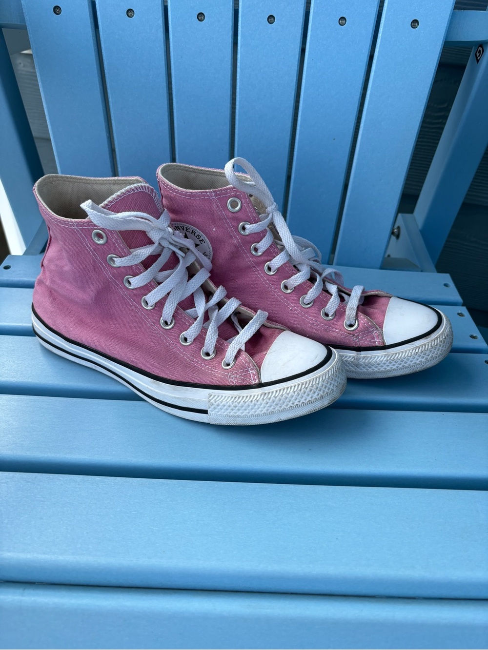 Converse Pink High-Top Canvas Sneakers with White Accents